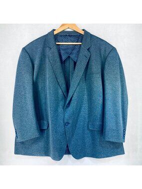 Synergy Blazer Mens 54/56 3XL Blue Stretch Sport Coat Jacket Modern Preppy Soft